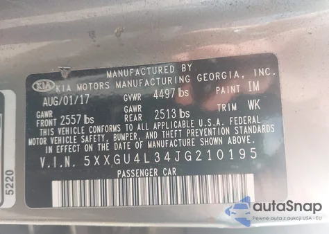 2018 Kia Optima Ex из США, поврежденный, VIN 5XXGU4L34JG210195